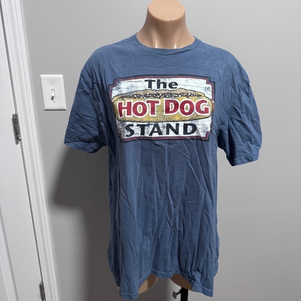 NASCAR The Hot Dog Stand Graphic T-shirt Blue Fourth Of July Racing Large